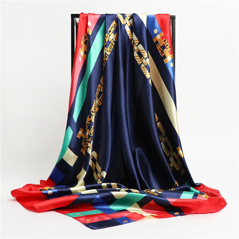 Women Silk Scarf Square Bandana Design Brand Headband Female Satin Hijab Shawl Wrap Kerchief Chain Print Foulard Tudung
Women Silk Scarf Square Bandana Design Brand Headband Female Satin Hijab Shawl Wrap Kerchief Chain Print Foulard Tudung