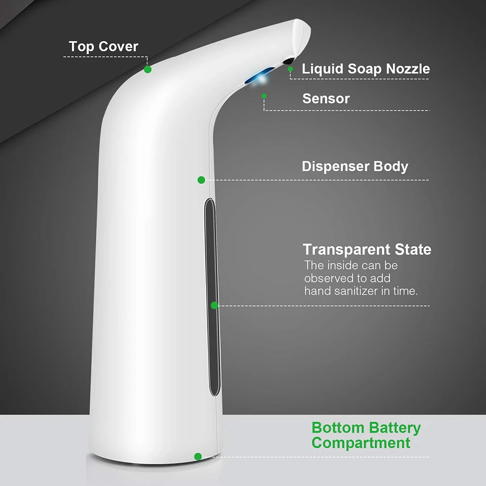 400ML Automatic Infrared Induction Intelligent Sensor Touchless Soap Dispenser Auto Foam Hand Washing Home Office Bathroom Wash
400ML Automatic Infrared Induction Intelligent Sensor Touchless Soap Dispenser Auto Foam Hand Washing Home Office Bathroom Wash