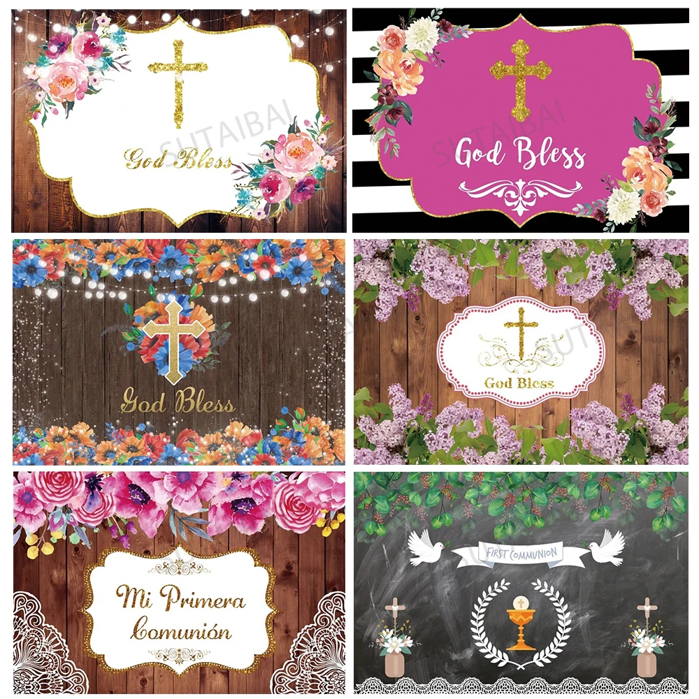 Mi Primera Comunion Girl Decorations Backdrop Photography Custom Baby Communion God Bless Rustic Wood Flowers Photo Background
Mi Primera Comunion Girl Decorations Backdrop Photography Custom Baby Communion God Bless Rustic Wood Flowers Photo Background