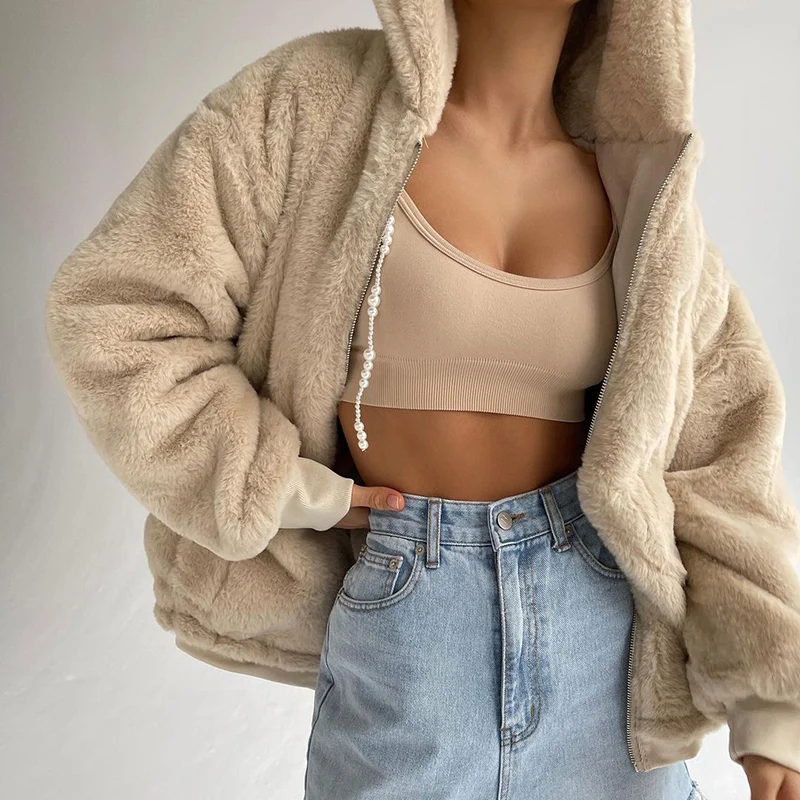 hirigin Fall Winter Thick Plush Coat Hooded Zipper Long Sleeve Oversized Fleece Outwear Casual Stylish Coat For Women
hirigin Fall Winter Thick Plush Coat Hooded Zipper Long Sleeve Oversized Fleece Outwear Casual Stylish Coat For Women