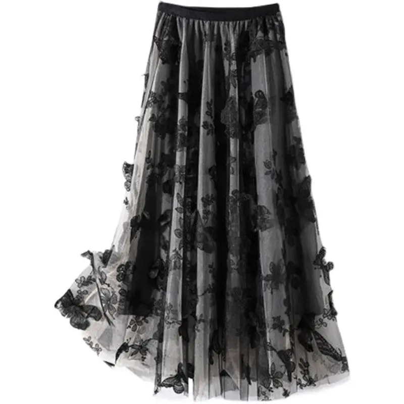 Ginzagirl Butterfly Embroidered Mesh Women's New Elastic Waist Versatile A-Line In The Long Fairy Pleated OL Jupe Skirts
Ginzagirl Butterfly Embroidered Mesh Women's New Elastic Waist Versatile A-Line In The Long Fairy Pleated OL Jupe Skirts