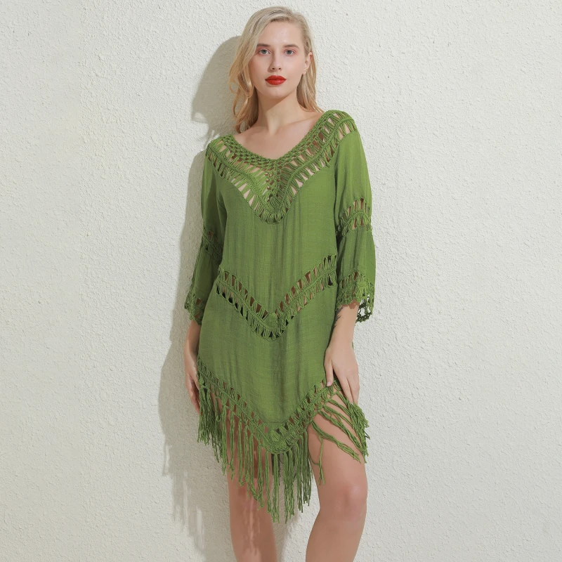 2022 Summer Beach Dress Sexy Tassel Cover Up Tunic Swimsuits Tropical Hollow Out Beachwear Black Backless New Summer Swimwear
2022 Summer Beach Dress Sexy Tassel Cover Up Tunic Swimsuits Tropical Hollow Out Beachwear Black Backless New Summer Swimwear