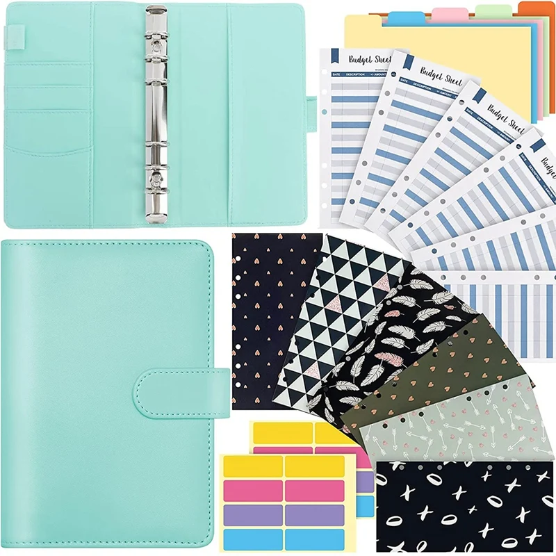 A6 PU Leather Notebook Binder,Budget Planner Organizer With 12 Waterproof Cash Envelopes,6 Expense Budget Sheets
A6 PU Leather Notebook Binder,Budget Planner Organizer With 12 Waterproof Cash Envelopes,6 Expense Budget Sheets