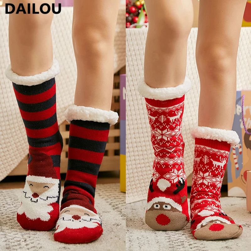 Christmas Thick Warm Sleep Socks Print Cute Stripe Casual Non Slip Warm Winter Mid Tube Cute Socks Women Christmas Gifts 
Christmas Thick Warm Sleep Socks Print Cute Stripe Casual Non Slip Warm Winter Mid Tube Cute Socks Women Christmas Gifts