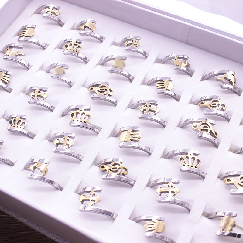 Фото 20 шт Винтажное кольцо из нержавеющей стали в стиле ретро для мужчин и женщин