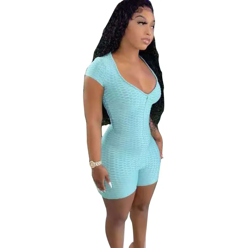Women Casual Short Jumpsuits Summer Sports Short Sleeves V Neck Solid Casual Playsuits 2021 Hot Sale Breathable Rompers
Women Casual Short Jumpsuits Summer Sports Short Sleeves V Neck Solid Casual Playsuits 2021 Hot Sale Breathable Rompers