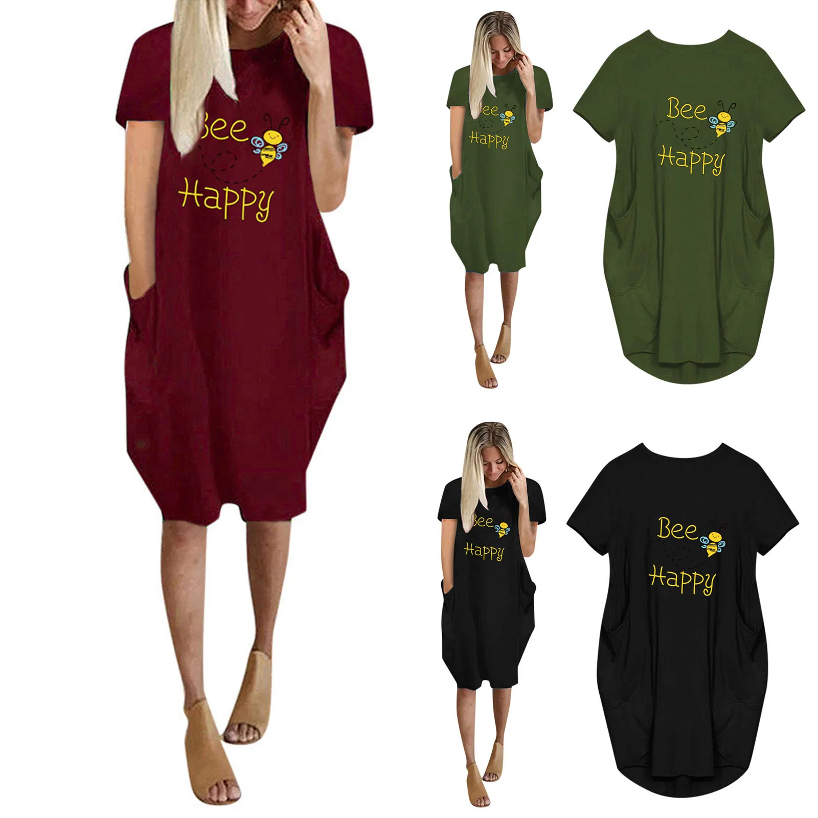 SAGACE Letter printing with bee happy pocket skirt women's dress 2021 summer new loose fashion trend casual women's wear
SAGACE Letter printing with bee happy pocket skirt women's dress 2021 summer new loose fashion trend casual women's wear