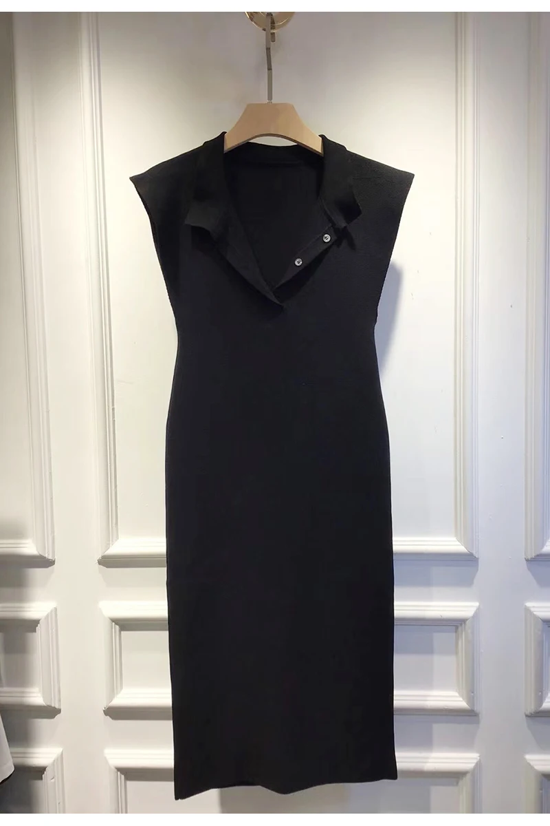Black/khaki Knitted Sweater Dress Spring Autumn Brand Designers V-neck Sleeveless Midi Dresses for Women Robe Femme
Black/khaki Knitted Sweater Dress Spring Autumn Brand Designers V-neck Sleeveless Midi Dresses for Women Robe Femme