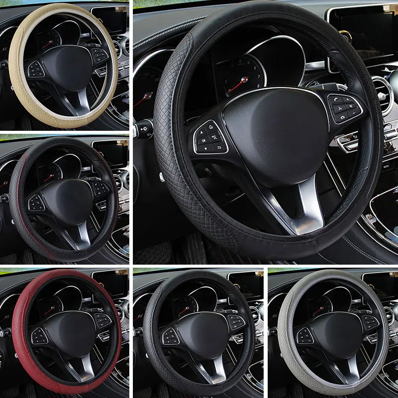 Fashion Steering Wheel Covers Breathe Freely No Inner Ring Accessories Cars 15 Inch Imitation Leather Durable Protection Cover
Fashion Steering Wheel Covers Breathe Freely No Inner Ring Accessories Cars 15 Inch Imitation Leather Durable Protection Cover