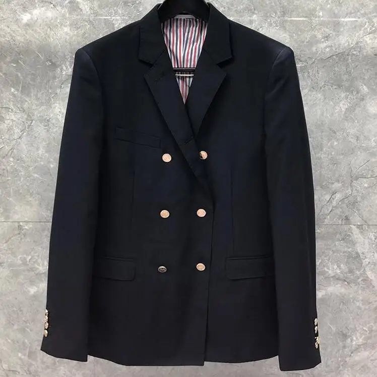 

Пиджак мужской шерстяной, двубортный, приталенный, в британском стиле, на каждый день, весна-осень, 2021