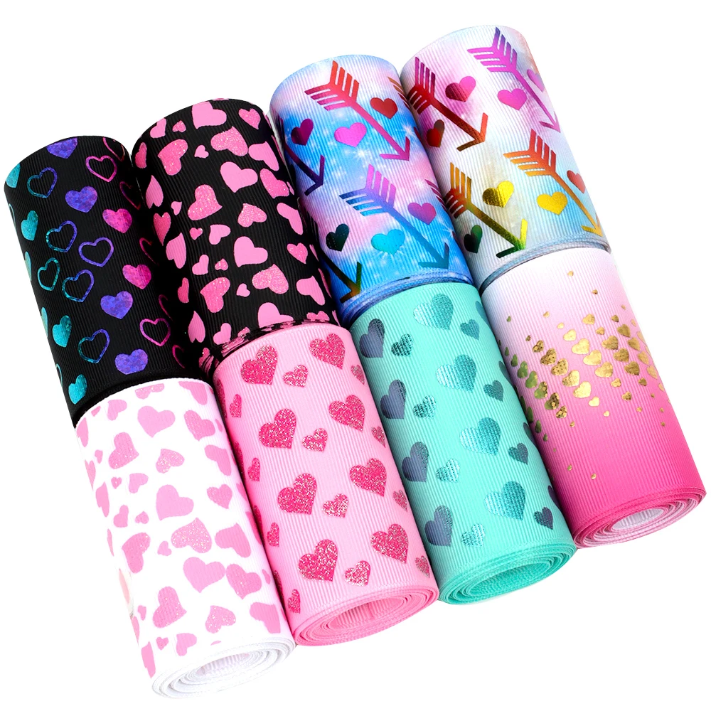 Grosgrain Stain Ribbon Bronzing Silver Heart Love Printed Ribbon Handmade Hair Bow DIY Craft Supplies Gift Wrapping 75 MM 2Yards
Grosgrain Stain Ribbon Bronzing Silver Heart Love Printed Ribbon Handmade Hair Bow DIY Craft Supplies Gift Wrapping 75 MM 2Yards