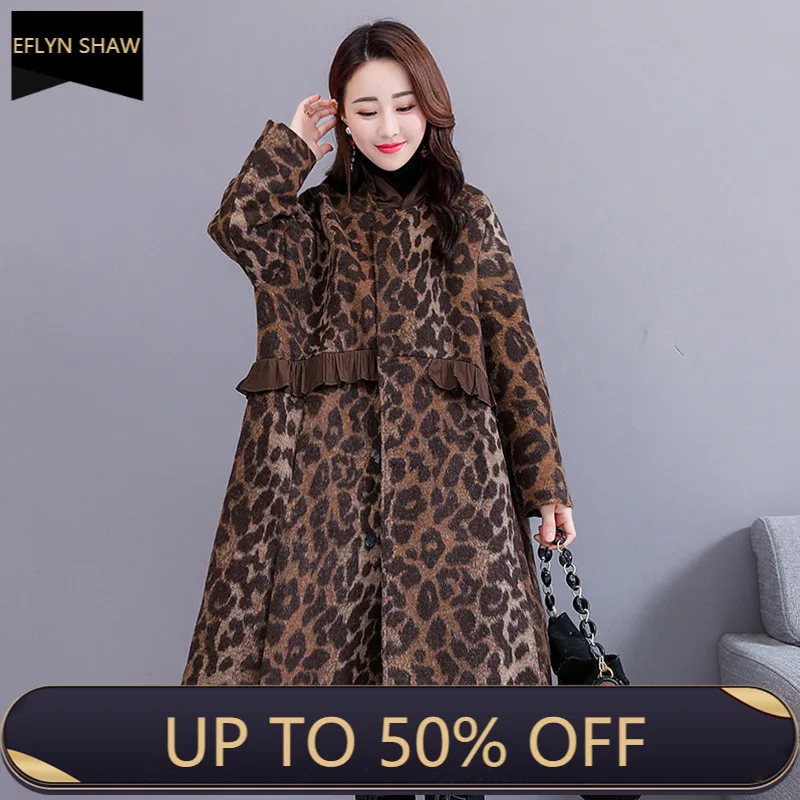 Women's Leopard Woollen Jacket 2020 Winter new Ruffled Mid-length Winter A-line Loose Coat High Street Wool Loose Ponchos Coat
Women's Leopard Woollen Jacket 2020 Winter new Ruffled Mid-length Winter A-line Loose Coat High Street Wool Loose Ponchos Coat