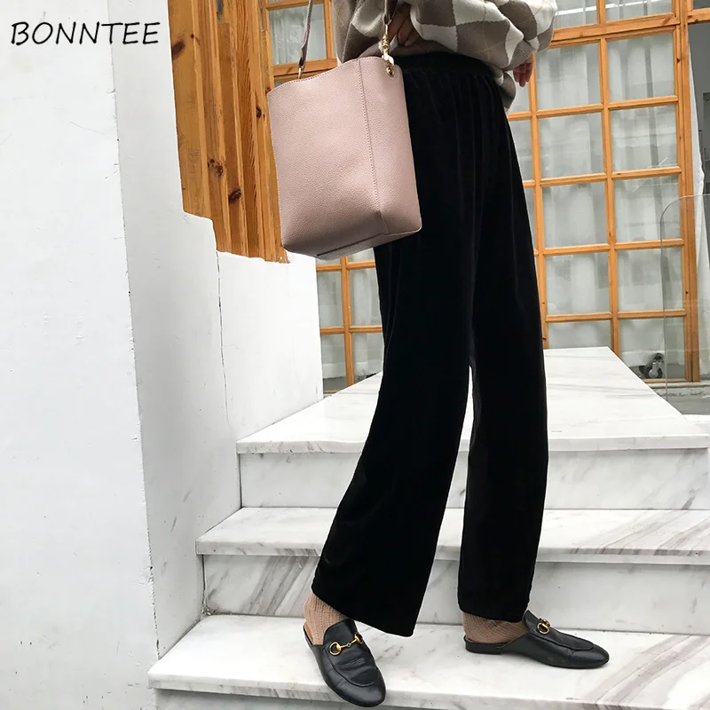 Pants Women Elegant School Students Simple Pleuche Solid High Waist Straight Females Full Length Pant Korean Style Pockets Lady
Pants Women Elegant School Students Simple Pleuche Solid High Waist Straight Females Full Length Pant Korean Style Pockets Lady