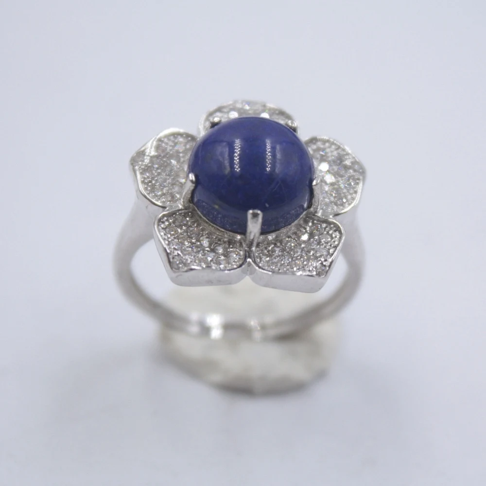 New Pure 925 Sterling Silver Ring The Widest 17mm Lapis Lazuli Zircon Flower Ring For Woman
New Pure 925 Sterling Silver Ring The Widest 17mm Lapis Lazuli Zircon Flower Ring For Woman