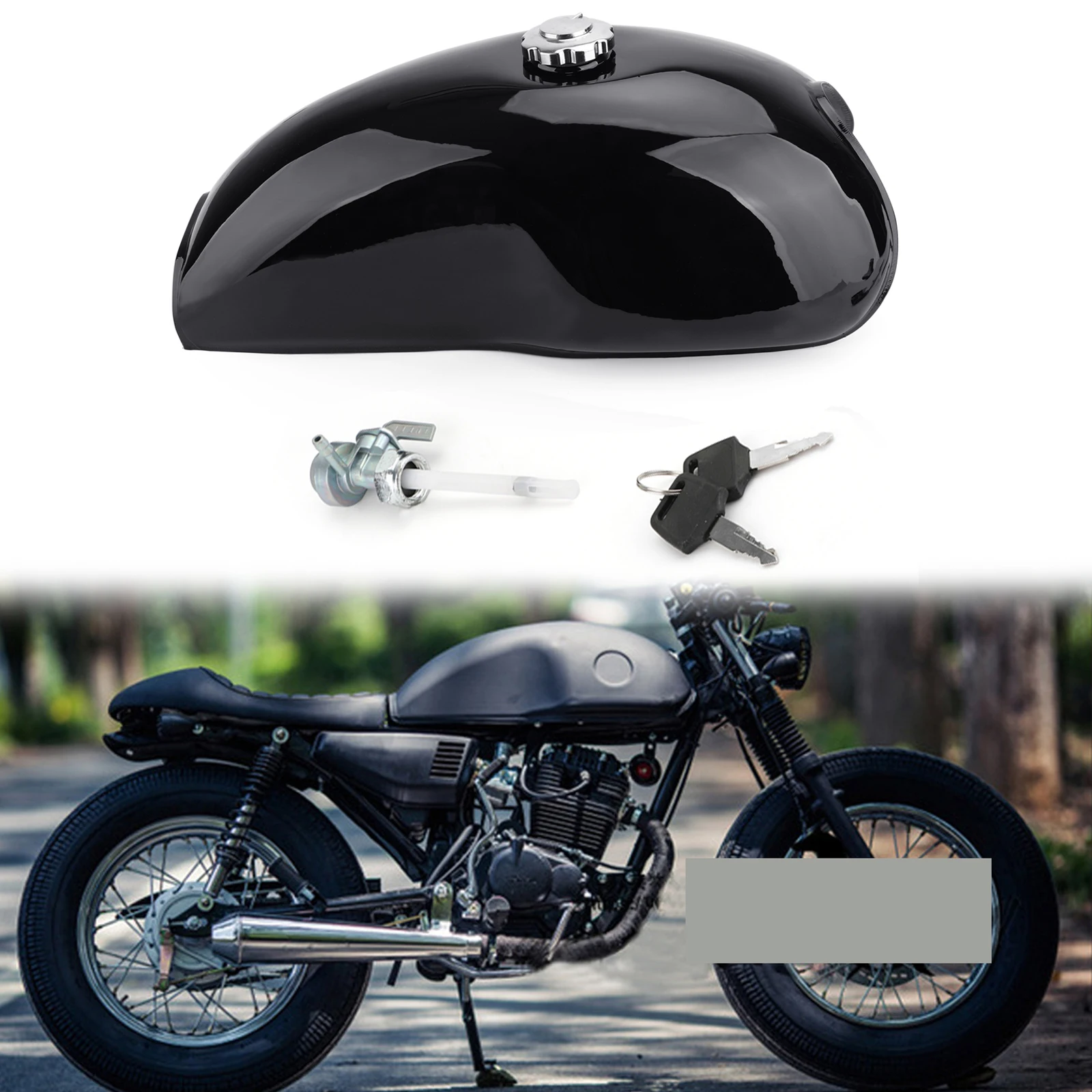 

Топливный бак для мотоцикла Topteng Retro Cafe Racer, металлический топливный бак объемом 10 л, 2,6 галлонов Для Honda CB XS XR, стильный топливный бак Mojave