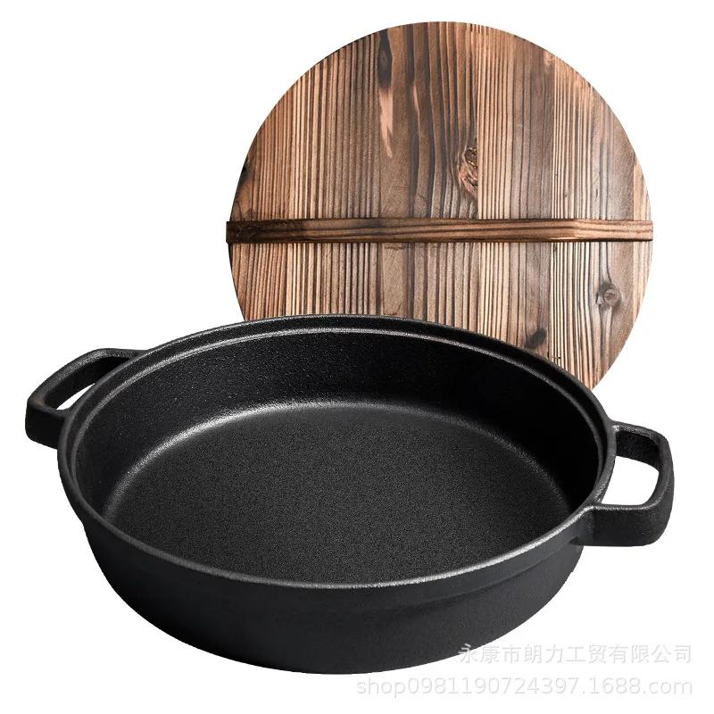 25/30/35cm Cast Iron pan uncoated non-stick roasted meat frying pan two-ear pans for induction cooker gas with wood glass cover
25/30/35cm Cast Iron pan uncoated non-stick roasted meat frying pan two-ear pans for induction cooker gas with wood glass cover
