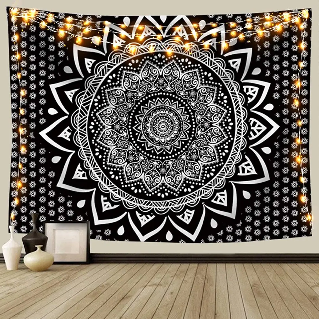 Black and White Mandala Ombre Tapestry Wall Hanging, Bohemian Tapestries for Home Dorm Living Room Bedroom Ceiling Decor
Black and White Mandala Ombre Tapestry Wall Hanging, Bohemian Tapestries for Home Dorm Living Room Bedroom Ceiling Decor