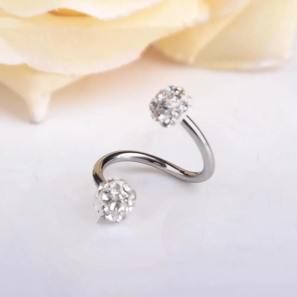 1PCS Crystal Stainless Steel Eyebrow Bar Twist Ear Helix Cartilage Earring Stud Body Piercing Fashion Jewelry
1PCS Crystal Stainless Steel Eyebrow Bar Twist Ear Helix Cartilage Earring Stud Body Piercing Fashion Jewelry