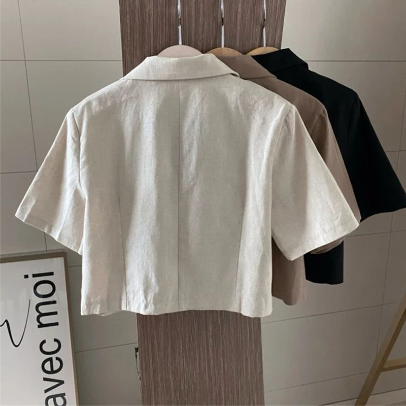 Fitaylor Summer New Women Casual Notched Single Breasted Short Blazers Office Lady Short Sleeve Solid Color Buttons Coats
Fitaylor Summer New Women Casual Notched Single Breasted Short Blazers Office Lady Short Sleeve Solid Color Buttons Coats