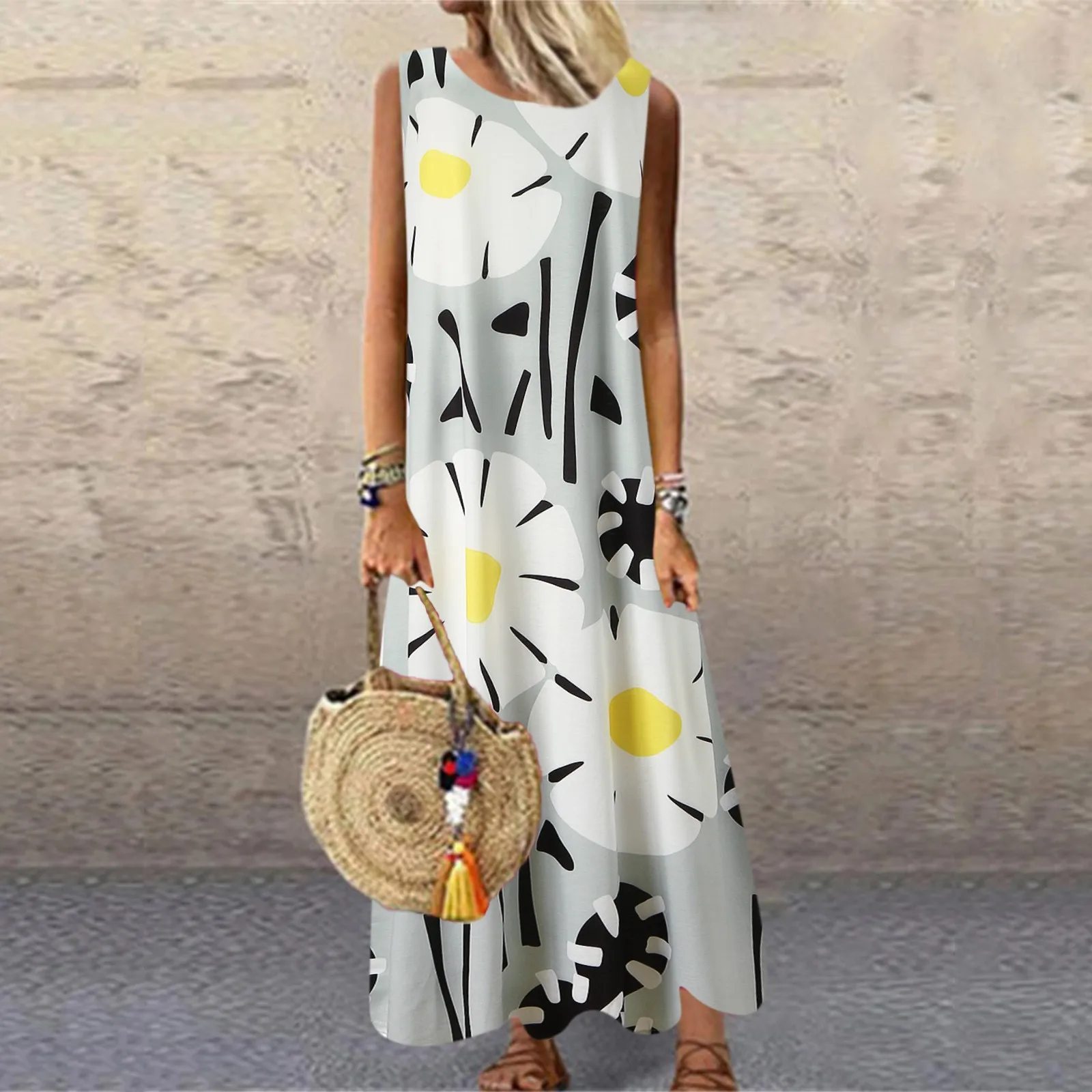 Women Maxi Dresses For Women Summer 2021 Long Sundress Fashion Loose Long Dress Sleeveless O-Neck Printed Retro Dress Vestidos
Women Maxi Dresses For Women Summer 2021 Long Sundress Fashion Loose Long Dress Sleeveless O-Neck Printed Retro Dress Vestidos