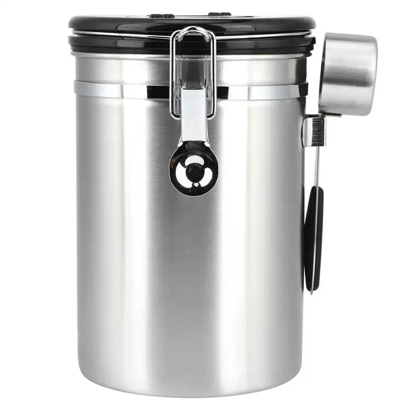 Coffee Bean Canister Stainless Steel Coffee Bean Airtight Canister Tea Dried Fruits Storage Container 1.8L glass spice jars
Coffee Bean Canister Stainless Steel Coffee Bean Airtight Canister Tea Dried Fruits Storage Container 1.8L glass spice jars