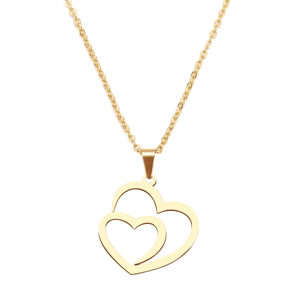 2021 New Trend Double Peach Heart Necklace for Women Stainless Steel Clavicle lovers' Pendant Charm Jewelry Gift for Girlfriend
2021 New Trend Double Peach Heart Necklace for Women Stainless Steel Clavicle lovers' Pendant Charm Jewelry Gift for Girlfriend