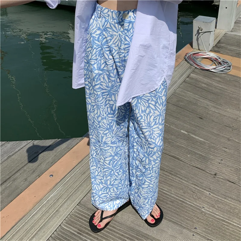 HziriP 2021 Chic All Match Florals Pants Thin Femme Casual Printing Straight Vintage Wide-Legged Loose Retro Slim Trousers
HziriP 2021 Chic All Match Florals Pants Thin Femme Casual Printing Straight Vintage Wide-Legged Loose Retro Slim Trousers