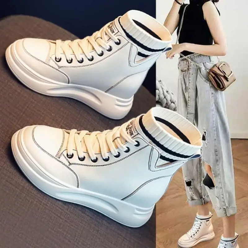 Knitting Top Autumn Sneakers Women High Top Casual Shoes White 2020 Leather Platform Sneakers for Women White Shoes Ankle
Knitting Top Autumn Sneakers Women High Top Casual Shoes White 2020 Leather Platform Sneakers for Women White Shoes Ankle