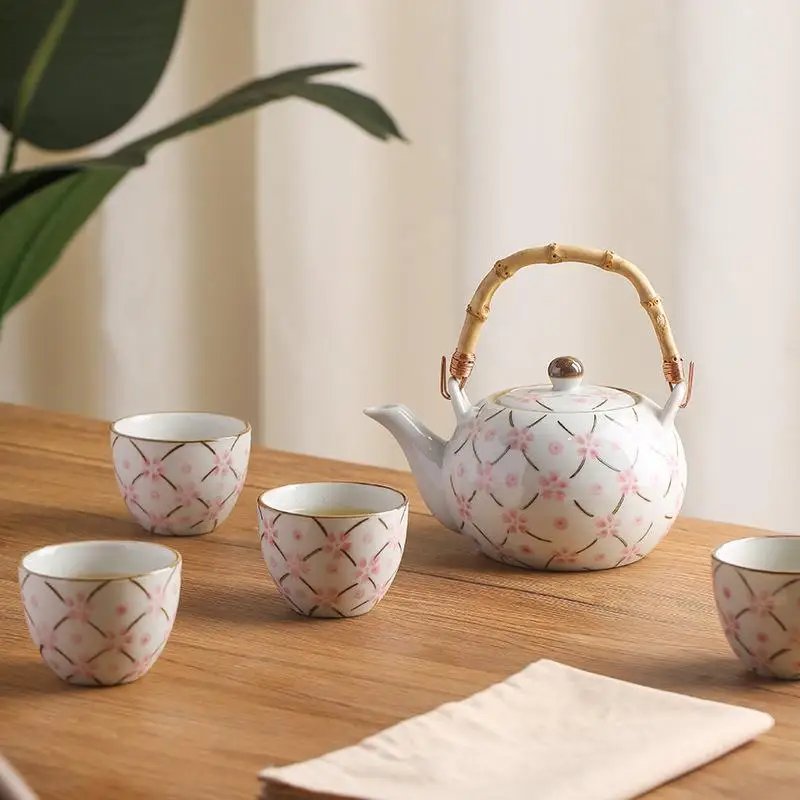 Five Piece Set Ceramics Tea Set White And Pink Porcelain Tea Set Outdoor Camping Mountaineering TeaSet Exquisite Drinkware #D
Five Piece Set Ceramics Tea Set White And Pink Porcelain Tea Set Outdoor Camping Mountaineering TeaSet Exquisite Drinkware #D