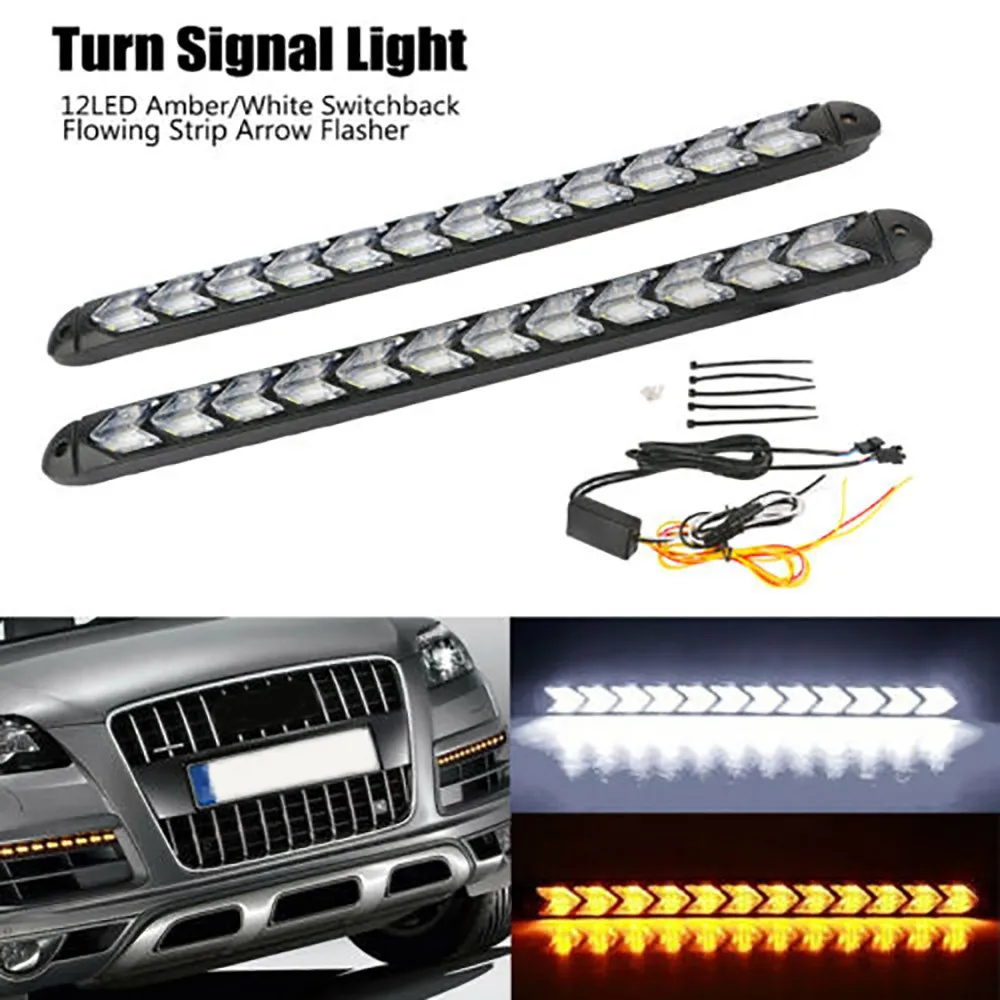 Parts 12LED Strip Lights White 10W Amber Daytime Running Light Flexible Turn Signal
Parts 12LED Strip Lights White 10W Amber Daytime Running Light Flexible Turn Signal