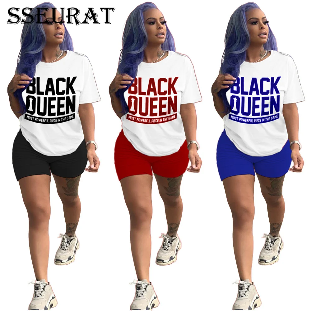 SSEURAT Women Set Letter Print Short Sleeve Pockets T-shirts Sheath Elastic Shorts 2 Piece Set Female Outfit 2021
SSEURAT Women Set Letter Print Short Sleeve Pockets T-shirts Sheath Elastic Shorts 2 Piece Set Female Outfit 2021
