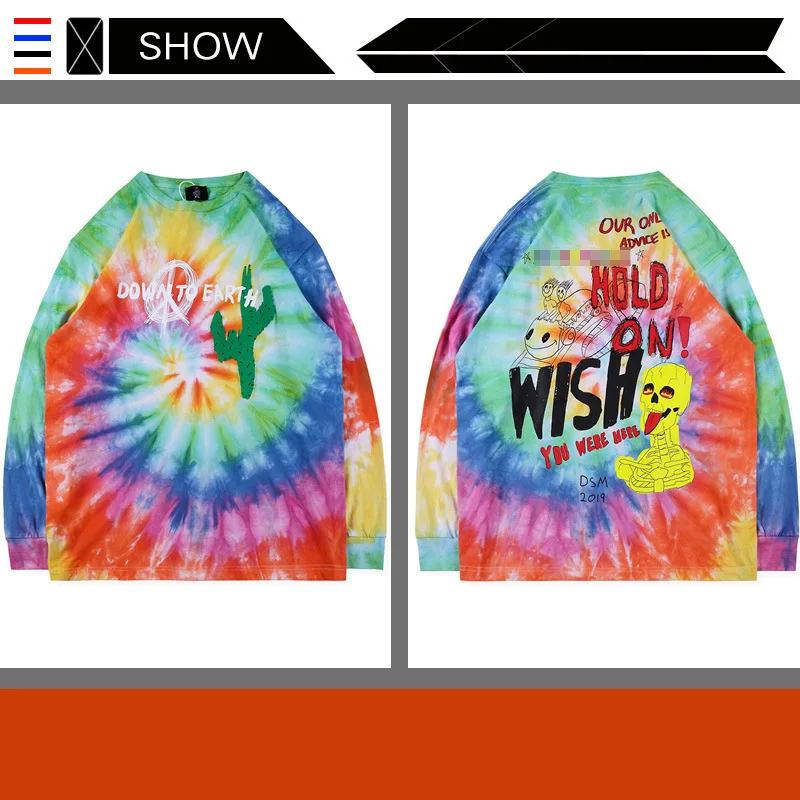 Travis Scott x Dover star tee graffiti hand-painted tie dye long sleeve T-shirt
Travis Scott x Dover star tee graffiti hand-painted tie dye long sleeve T-shirt