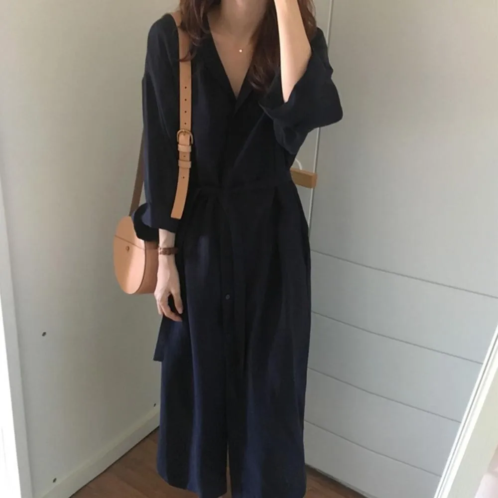 Women Over Knee Korean Loose Large Size Fashion Lapel Blouse Top Shirt Dress Long Sleeves Lapels Plus Size
Women Over Knee Korean Loose Large Size Fashion Lapel Blouse Top Shirt Dress Long Sleeves Lapels Plus Size