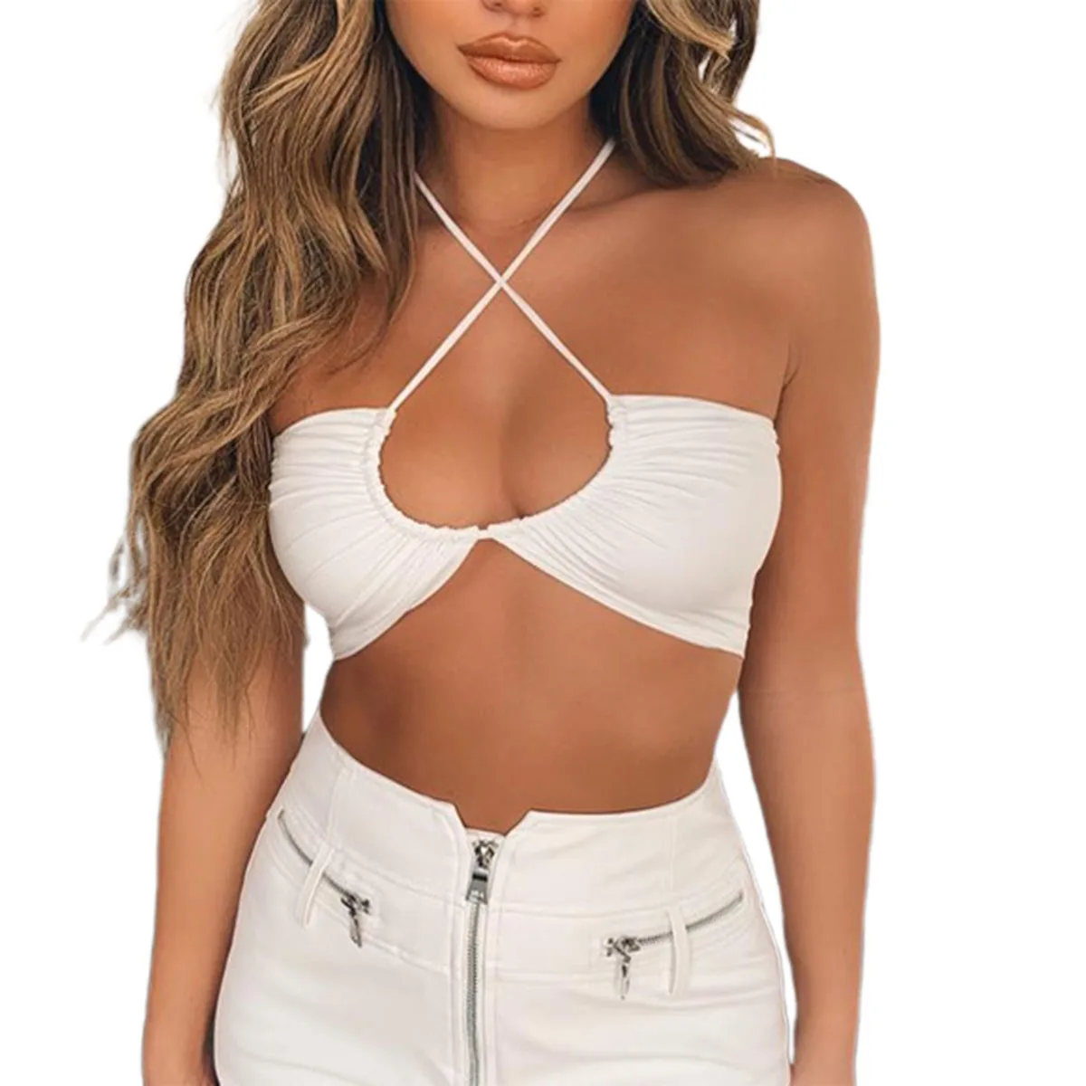 Women Sexy Criss Cross Halter Bandage Crop Tops Wrap Cut Out Active Bustier Bra Cami Camisole Top
Women Sexy Criss Cross Halter Bandage Crop Tops Wrap Cut Out Active Bustier Bra Cami Camisole Top