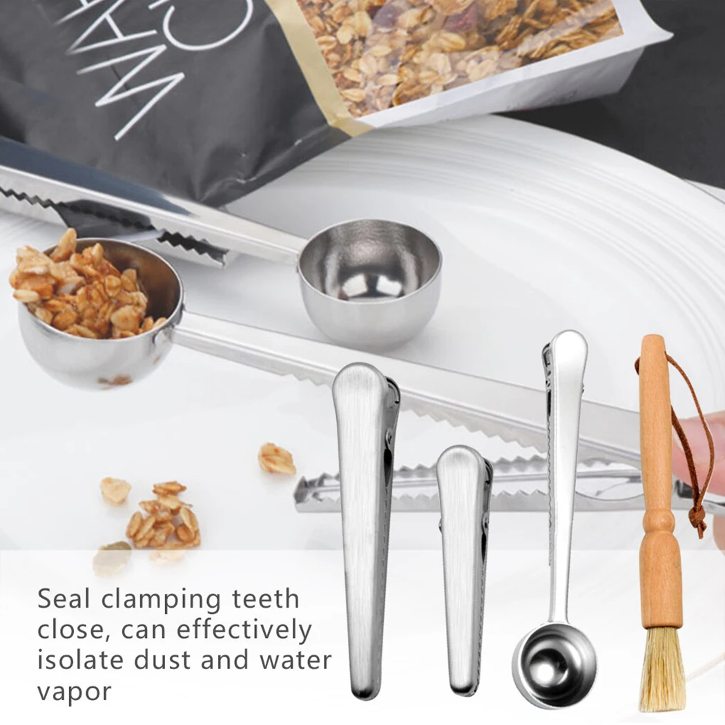 4Pcs/Set Coffee Tools Set Creative Tea Scoop Bag Clip Coffee Grinder Cleaning Brush Set Coffee Tools Accessories
4Pcs/Set Coffee Tools Set Creative Tea Scoop Bag Clip Coffee Grinder Cleaning Brush Set Coffee Tools Accessories