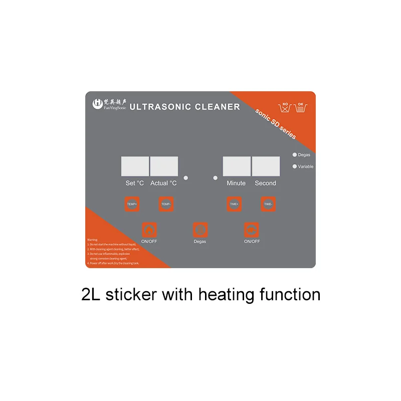 

FanYingSonic Sticker Label Surface Machine Protection For Ultrasonic Cleaner 2L Digital Display Board Protective Film