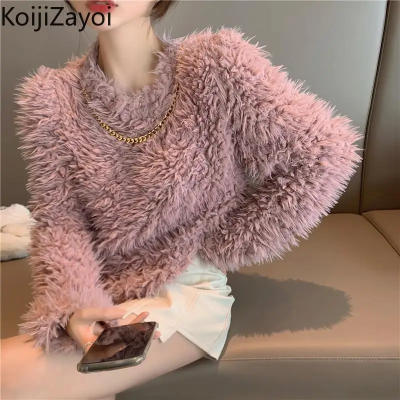 Koijizayoi 2022 Winter Plush Sweater Thick Warm Short Knitted Pullover Fashion Retro O-neck Loose Jumper Korean Womens Clothes
Koijizayoi 2022 Winter Plush Sweater Thick Warm Short Knitted Pullover Fashion Retro O-neck Loose Jumper Korean Womens Clothes