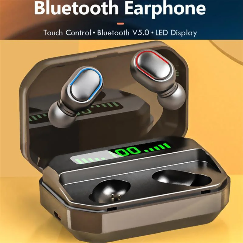 TWS Wireless Earphones Bluetooth compatible 5.0 Headphones IPX5 Waterproof Earbuds LED Display HD Stereo Mic for ViVO iPhone
TWS Wireless Earphones Bluetooth compatible 5.0 Headphones IPX5 Waterproof Earbuds LED Display HD Stereo Mic for ViVO iPhone