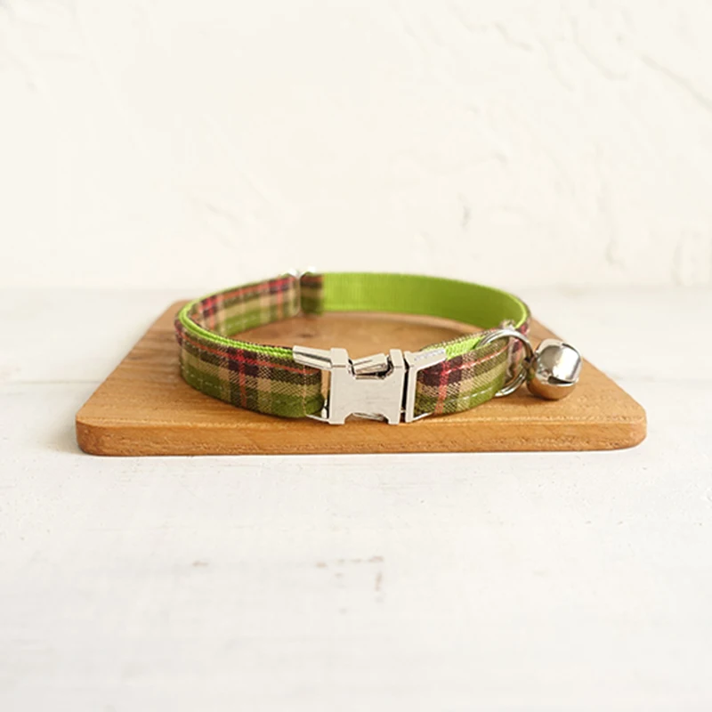 Pet Small Dog Collar THE GREEN PLAID Fashion Adjustable Cat Nameplate ID 2 Sizes Poly Satin And Nylon Cat Collar Sash Small Bell
Pet Small Dog Collar THE GREEN PLAID Fashion Adjustable Cat Nameplate ID 2 Sizes Poly Satin And Nylon Cat Collar Sash Small Bell
