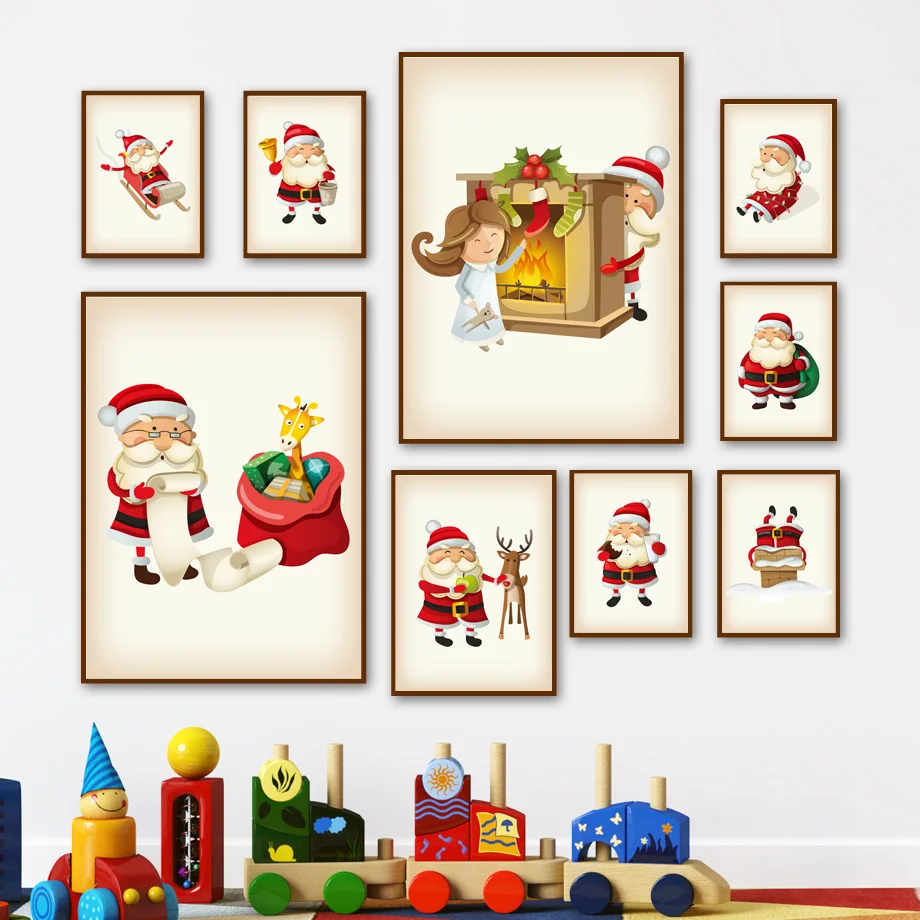 Christmas Santa Claus Painting Posters And Prints On Canvas Cartoon Wall Art Modular Pictures Kid Bedroom Living Room Home Decor
Christmas Santa Claus Painting Posters And Prints On Canvas Cartoon Wall Art Modular Pictures Kid Bedroom Living Room Home Decor