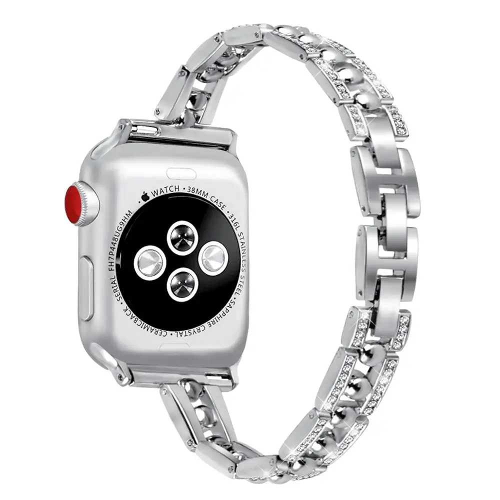 Suitable for Apple watch band se 654 3 21 42mm 38mm 42mm 44mm stainless steel band drill band Iwatch series accessories Bracelet
Suitable for Apple watch band se 654 3 21 42mm 38mm 42mm 44mm stainless steel band drill band Iwatch series accessories Bracelet