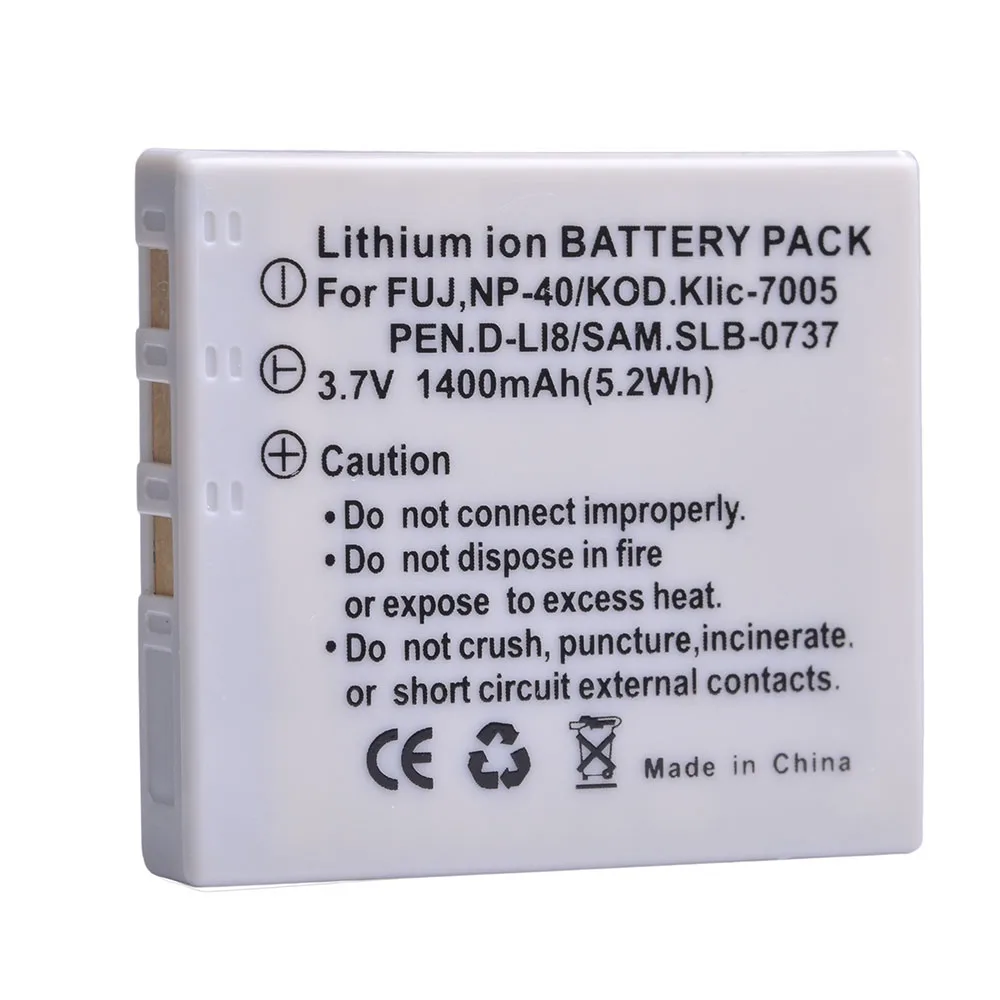 1400mAh NP 40 NP-40 Battery for BENQ DLI-102 FUJIFILM NP-40 NP-40N KODAK KLIC-7005 PENTAX D-LI8 D-Li85 SLB-0737
1400mAh NP 40 NP-40 Battery for BENQ DLI-102 FUJIFILM NP-40 NP-40N KODAK KLIC-7005 PENTAX D-LI8 D-Li85 SLB-0737