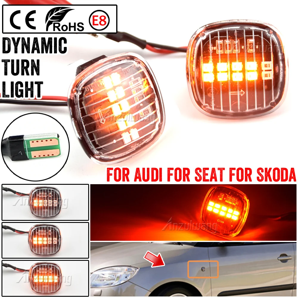 2PCS LED Dynamic Side Marker Turn Signal Light for SKODA Octavia Roomster Rapid Fabia SEAT Cordoba Ibiza Leon for AUDI A3 A4 A8
2PCS LED Dynamic Side Marker Turn Signal Light for SKODA Octavia Roomster Rapid Fabia SEAT Cordoba Ibiza Leon for AUDI A3 A4 A8