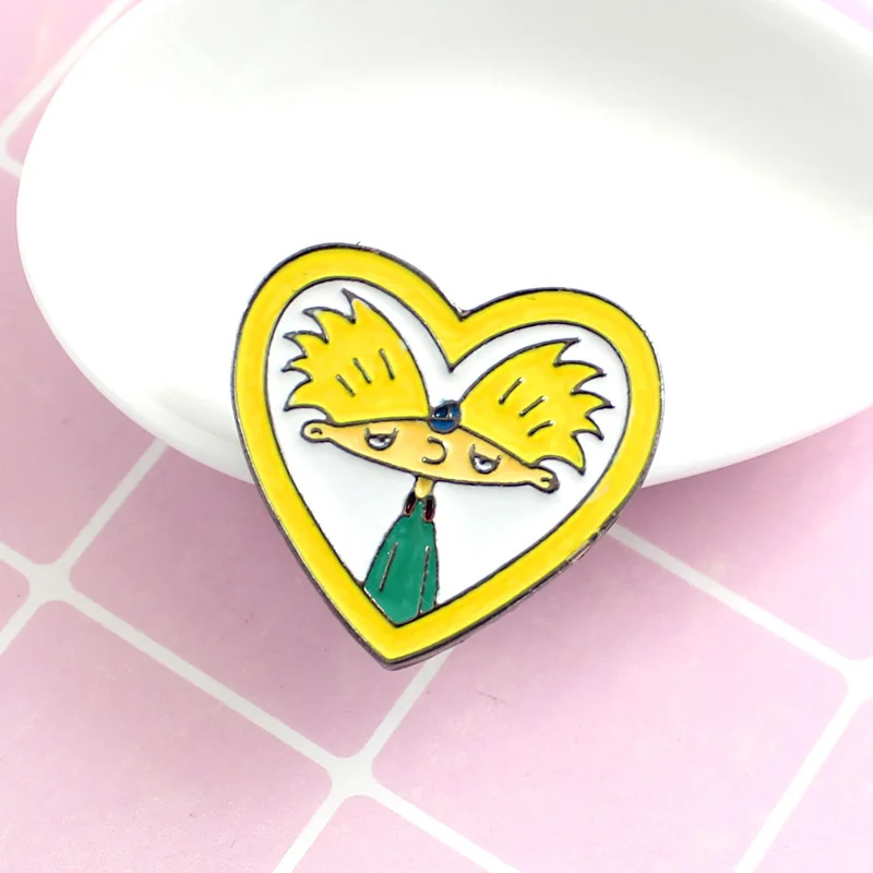 MIX DESIGNS Arnold Boy With Afro Head Pins Metal For Backpack, Yellow Heart Brooches For Women's Clothing Bag Badge WHOLESALE
MIX DESIGNS Arnold Boy With Afro Head Pins Metal For Backpack, Yellow Heart Brooches For Women's Clothing Bag Badge WHOLESALE