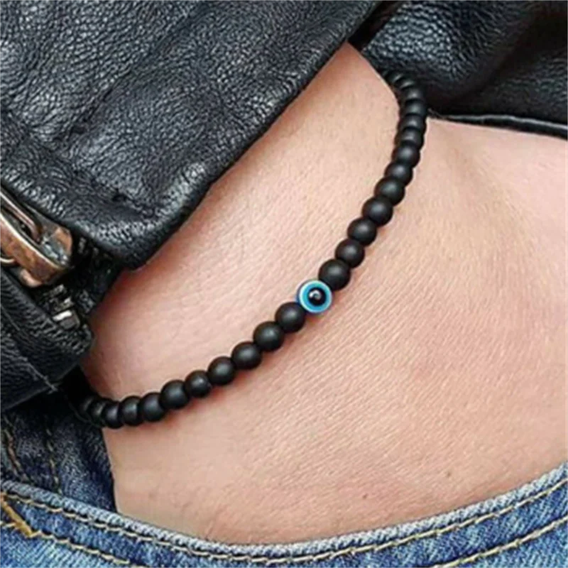 Turkish Evil Eyes Bracelet Black Natural Stone Beads Obsidian Men Braslet for Women Men Yoga Hand Jewelry Wholesale
Turkish Evil Eyes Bracelet Black Natural Stone Beads Obsidian Men Braslet for Women Men Yoga Hand Jewelry Wholesale