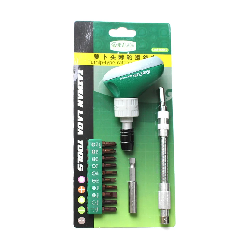 LAOA 13 in 1 Ratchet Screwdriver Set With 10pcs Bits 1pcs Socket Extension Rod Hand Tools for Household 
LAOA 13 in 1 Ratchet Screwdriver Set With 10pcs Bits 1pcs Socket Extension Rod Hand Tools for Household