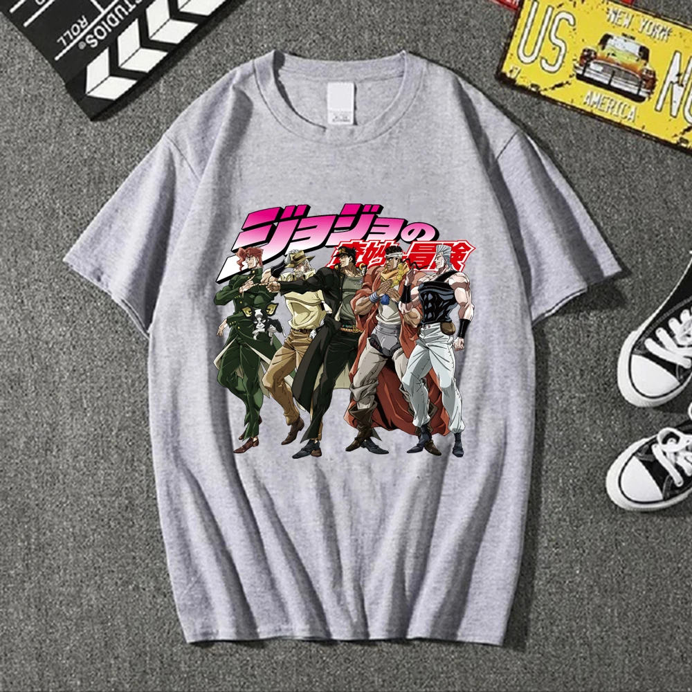 JoJo Bizarre Adventure Funny T-shirts Man women Japan Anime Unisex Streetwear T-shirt Casual Short Sleeve Tshirt Homme
JoJo Bizarre Adventure Funny T-shirts Man women Japan Anime Unisex Streetwear T-shirt Casual Short Sleeve Tshirt Homme