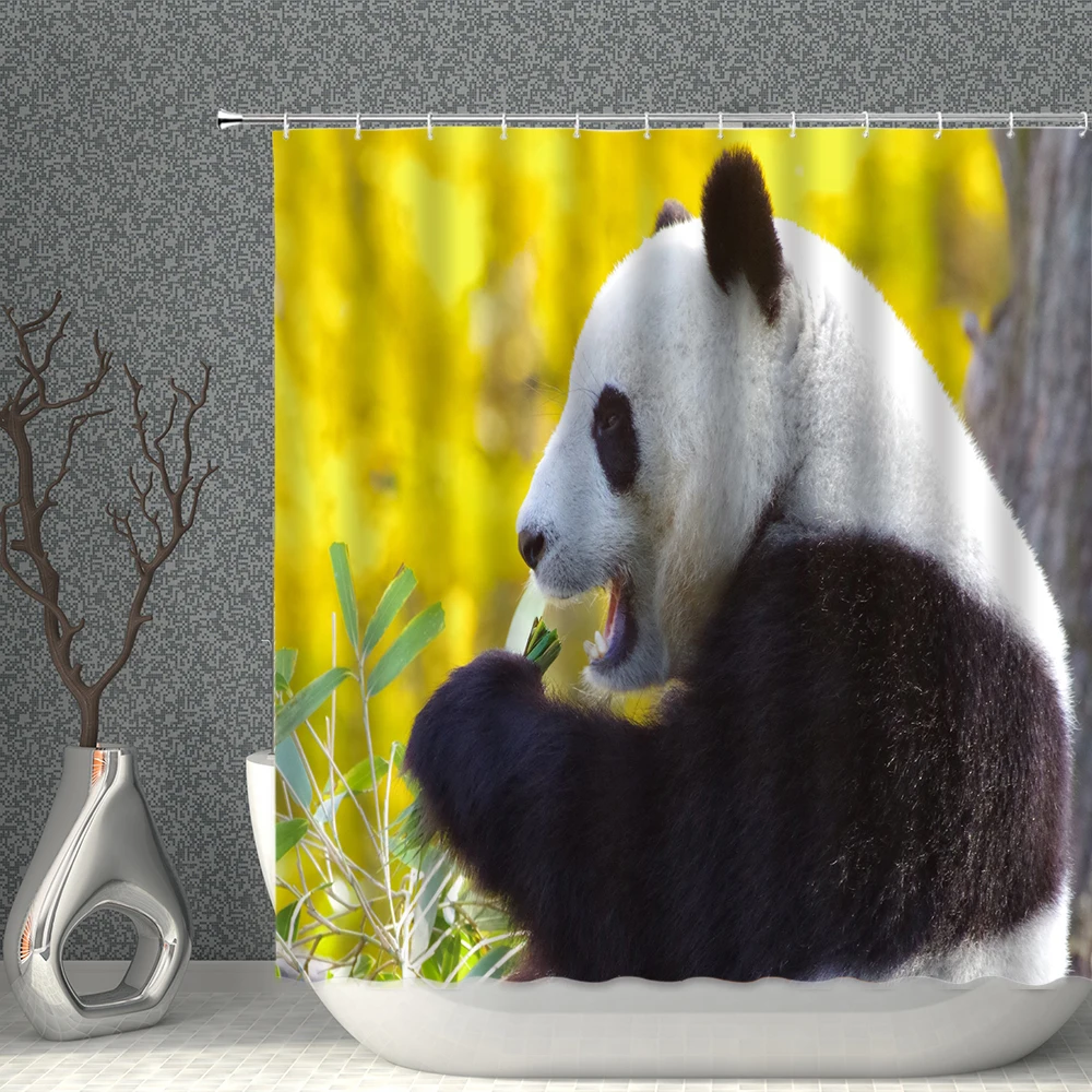 Panda Shower Curtains Cartoon Wild Animal Green Bamboo Home Bathroom Polyester Decorative Screens Polyester With Hooks Washable
Panda Shower Curtains Cartoon Wild Animal Green Bamboo Home Bathroom Polyester Decorative Screens Polyester With Hooks Washable