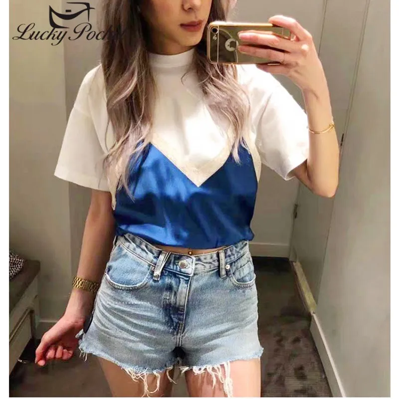 Women Spring Summer Fashion New Slim Lace Cotton Crop T-Shirt Female Loose White Tees Ladies High Quality Brand Casual Top ML179
Women Spring Summer Fashion New Slim Lace Cotton Crop T-Shirt Female Loose White Tees Ladies High Quality Brand Casual Top ML179