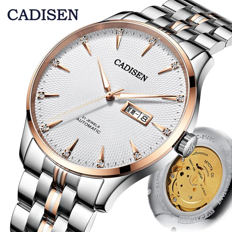 CADISEN Men Watches Automatic Mechanical Top Luxury Brand MIYOTA 8205 Men's Wrist watch Sapphire Waterproof relogio masculino
CADISEN Men Watches Automatic Mechanical Top Luxury Brand MIYOTA 8205 Men's Wrist watch Sapphire Waterproof relogio masculino